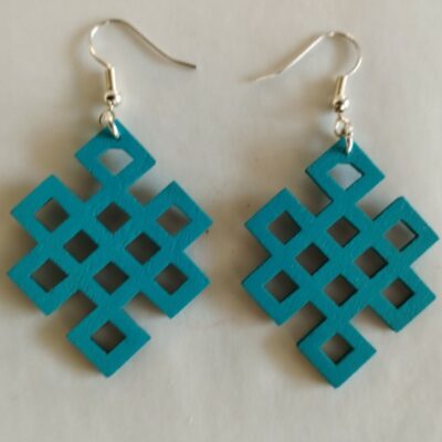 Boucles d’oreilles Reyleth – contreplaqué découpé au laser, design pendantes original couleurs au choix, création artisanale Gehel Laser Créations