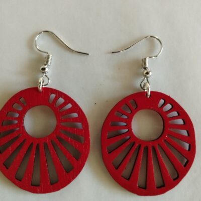 Boucles d’oreilles Omaceran géométriques rouges Gehel Laser Créations légères et confortables