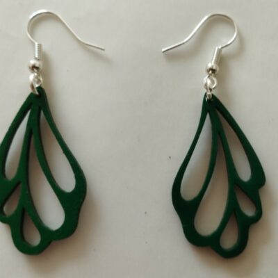 boucles d'oreilles fantaisie en forme d'ales d'insectes vertes