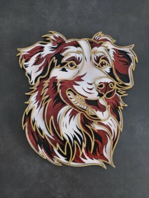 Tête de chien multicouches