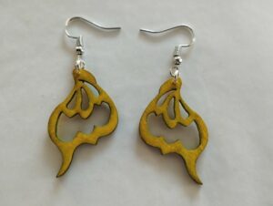 Boucles d'oreilles jaunes motif ethnique