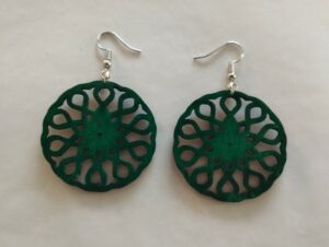 Boucles d'oreilles vertes rondes
