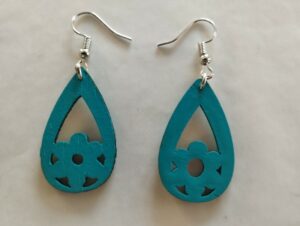 Boucles d'oreilles turquoise fleur