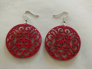 Boucles d'oreilles rouges rondes
