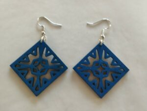 Boucles d'oreilles bleues geometriques