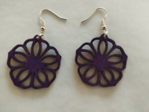 Boucles d'oreilles violettes forme de fleur