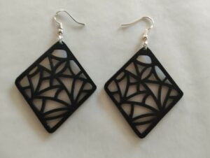 Boucles d'oreilles noires losange