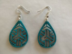 Boucles d'oreilles turquoise geometriques