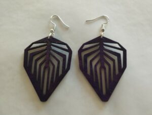 Boucles d'oreilles violettes geometriques