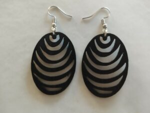 Boucles d'oreilles noires ovales