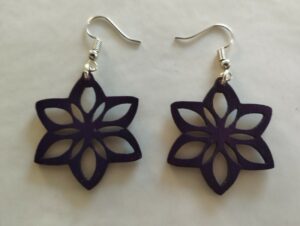 Boucles d'oreilles violette florale