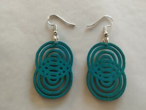 Boucles d'oreilles turquoise cercles concentriques et superposes