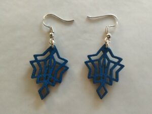 Boucles d'oreilles geometriques bleues