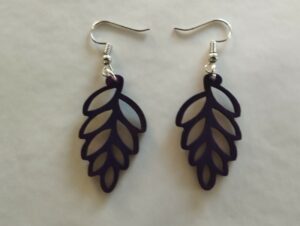 Boucles d'oreilles violettes epi de blé