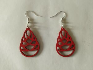 Boucles d'oreilles rouges forme de goutte