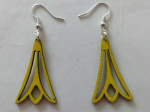 Boucles d'oreilles jaune en forme de calice inversé