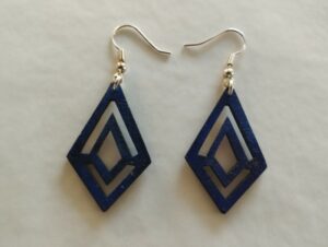 Boucles d'oreilles bleues geometriques