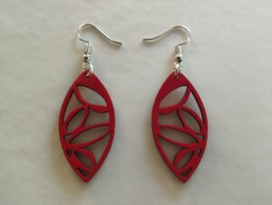 Boucles d'oreilles rouges ovales