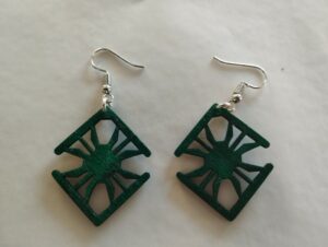 Boucles d'oreilles vertes geometrique