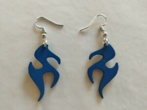 Boucles d'oreilles bleues motif ethnique