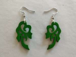 Boucles d'oreilles vertes motif ethnique