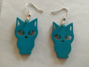 Boucles d'oreilles turquoises chat