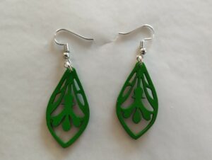 Boucles d'oreilles vertes motif floral