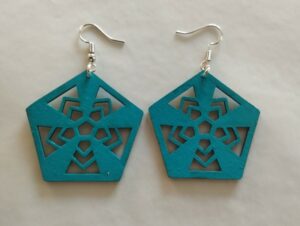 Boucles d'oreilles turquoise pentagonales