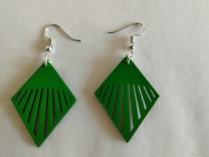 Boucles d'oreilles vertes losange