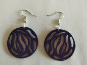 Boucles d'oreilles violettes rondes