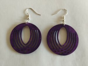 Boucles d'oreilles violette rondes