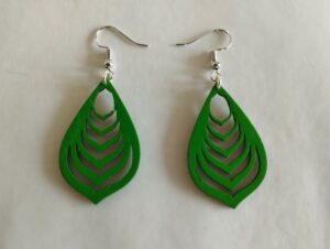 Boucles d'oreilles vertes forme de feuille