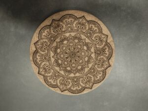 Dessous de plat en liège gravé